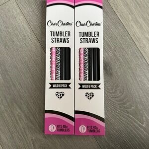 Char‎ Charms Tumbler Straws Wild 6 Pack Reusable Fits 40oz Tumblers